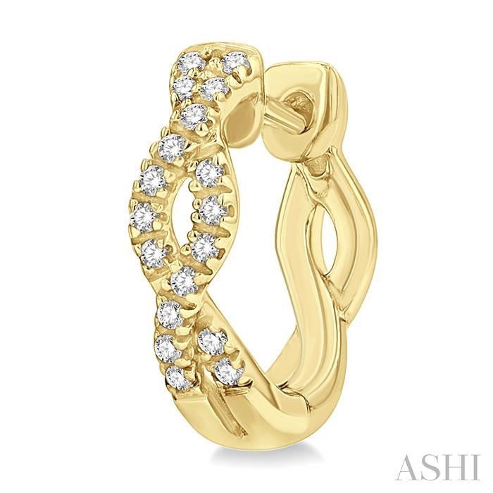 ASHI Swirl Petite Diamond Huggie Fashion Earrings 671V8PPTSERYG