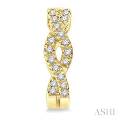 ASHI Swirl Petite Diamond Huggie Fashion Earrings 671V8PPTSERYG