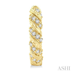 ASHI Swirl Petite Diamond Huggie Fashion Earrings 672W7PPTSERYG