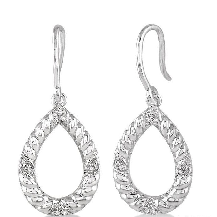 Parkplace Jewelers Silver Pear Shape Diamond Fashion Earrings 86789PPSSSLER
