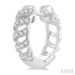 ASHI Swirl Petite Diamond Huggie Fashion Earrings 673W6PPTSERWG