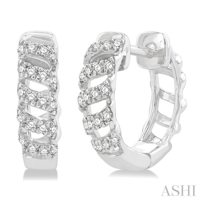 ASHI Swirl Petite Diamond Huggie Fashion Earrings 673W6PPTSERWG