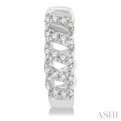 ASHI Swirl Petite Diamond Huggie Fashion Earrings 673W6PPTSERWG