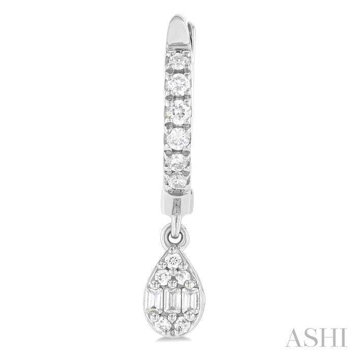 ASHI Pear Shape Fusion Petite Diamond Huggie Fashion Earrings 675W5PPTGERWG-PR
