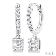 ASHI Square Shape Fusion Petite Diamond Huggie Fashion Earrings 675W5PPTGERWG