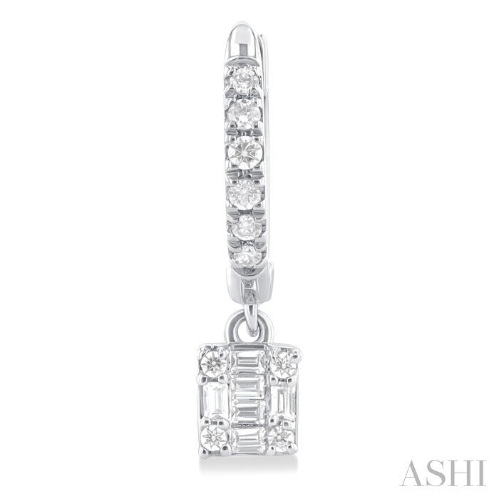ASHI Square Shape Fusion Petite Diamond Huggie Fashion Earrings 675W5PPTGERWG