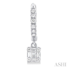 ASHI Square Shape Fusion Petite Diamond Huggie Fashion Earrings 675W5PPTGERWG
