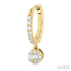 ASHI Round Shape Fusion Petite Diamond Huggie Fashion Earrings 675W5PPTGERYG-RD