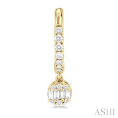 ASHI Round Shape Fusion Petite Diamond Huggie Fashion Earrings 675W5PPTGERYG-RD