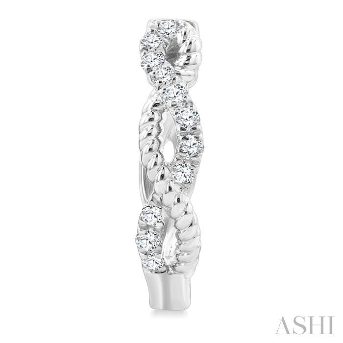 ASHI Twisted Petite Diamond Huggie Fashion Earrings 676V6PPTGERWG