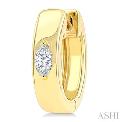 ASHI Marquise Shape Petite Prong Diamond Huggie Earrings 676X8PPTGERYG-MQ