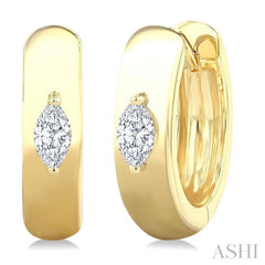 ASHI Marquise Shape Petite Prong Diamond Huggie Earrings 676X8PPTGERYG-MQ