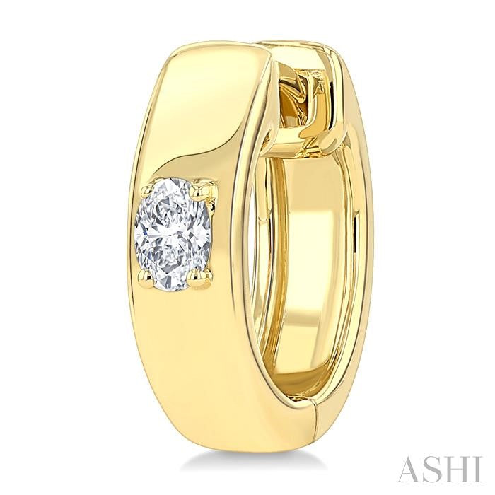 ASHI Oval Shape Petite Prong Diamond Huggie Earrings 676X8PPTGERYG-OV