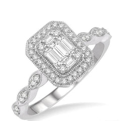Parkplace Jewelers Emerald Shape Halo Fusion Diamond Engagement Ring 113A5PPFRWG