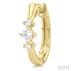 ASHI Past Present & Future Diamond Huggie Fashion Earrings 677V6PPTGERYG