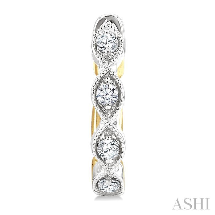 ASHI Reversible Petite Diamond Huggie Fashion Earrings 677W7PPTSERWY