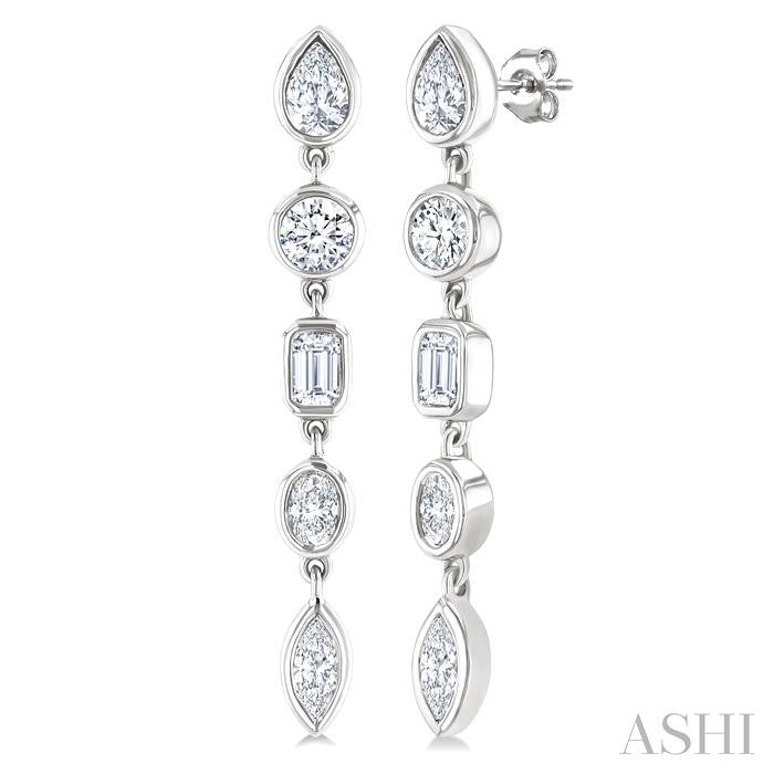 ASHI Mixed Shape Diamond Fashion Earrings 678E1PPFGERWG