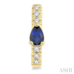ASHI Pear Shape Gemstone & Petite Diamond Huggie Fashion Earrings 678V8PPTSERSPYG