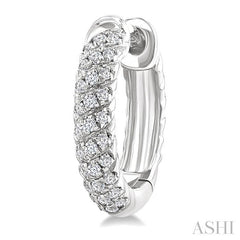 ASHI Twisted Petite Diamond Huggie Fashion Earrings 680W7PPTSERWG