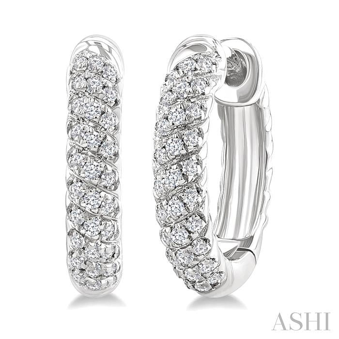 ASHI Twisted Petite Diamond Huggie Fashion Earrings 680W7PPTSERWG