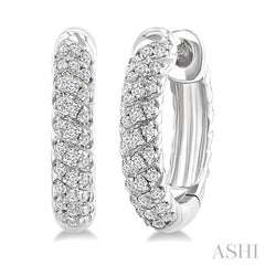 ASHI Twisted Petite Diamond Huggie Fashion Earrings 680W7PPTSERWG
