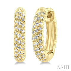 ASHI Twisted Petite Diamond Huggie Fashion Earrings 680W7PPTSERYG