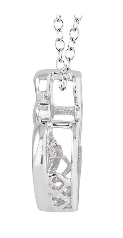 Parkplace Jewelers Silver Heart Shape Mom & Child Emotion Diamond Pendant 80139PPSXSLPD