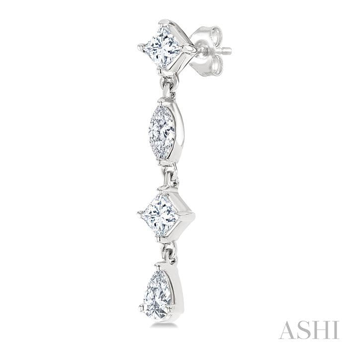 ASHI Mixed Shape Diamond Fashion Long Earrings 681E3PPFGERWG