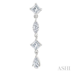 ASHI Mixed Shape Diamond Fashion Long Earrings 681E3PPFGERWG