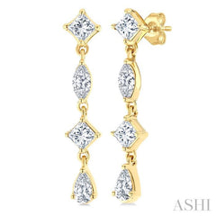 ASHI Mixed Shape Diamond Fashion Long Earrings 681E3PPFGERYG