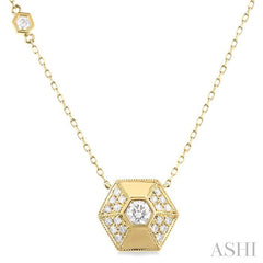 ASHI Hexagon Shape Diamond Fashion Necklace 681TUPPFGNKYG