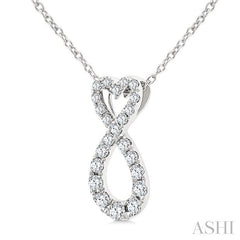 ASHI Heart Shape Infinity Diamond Fashion Pendant 68206PPTGPDWG