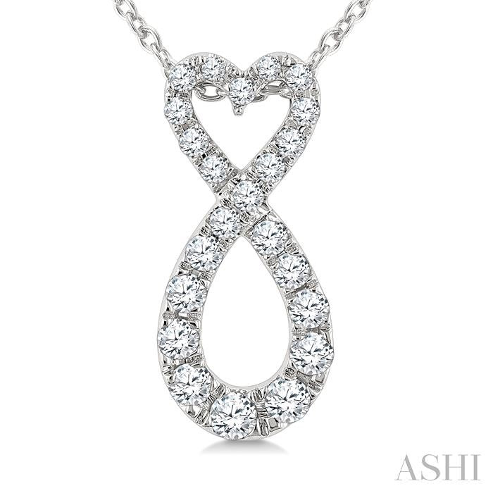 ASHI Heart Shape Infinity Diamond Fashion Pendant 68206PPTGPDWG