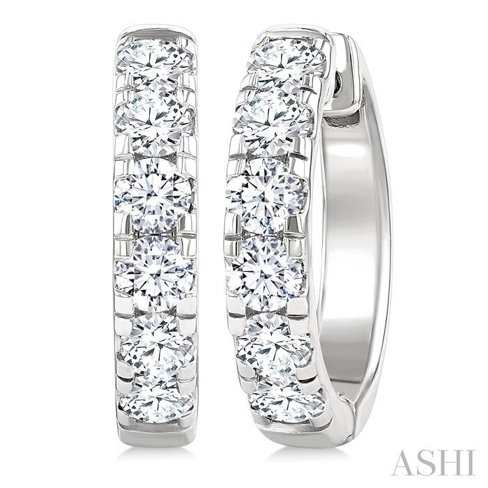 ASHI Round Shape Diamond Hoop Earrings 68210PPFGERWG-1.5