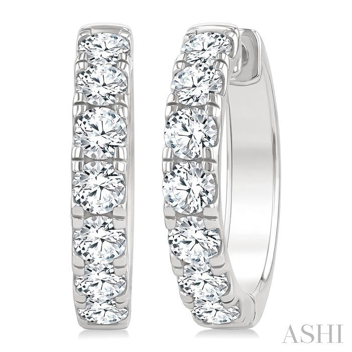 ASHI Round Shape Diamond Hoop Earrings 68210PPFGERWG-2.5