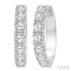 ASHI Round Shape Diamond Hoop Earrings 68210PPFGERWG-2.5