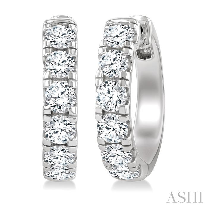 ASHI Round Shape Diamond Hoop Earrings 68210PPFGERWG-3.0