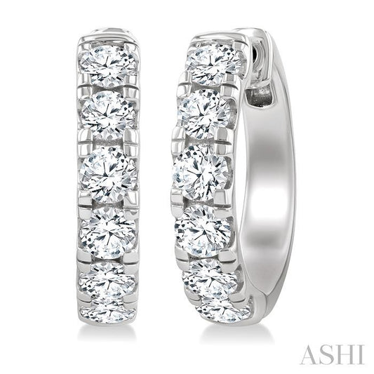 ASHI Round Shape Diamond Hoop Earrings 68210PPFGERWG-3.0