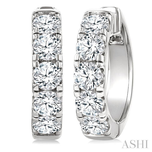 ASHI Round Shape Diamond Hoop Earrings 68210PPFGERWG-4.0
