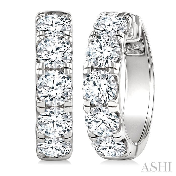 ASHI Round Shape Diamond Hoop Earrings 68210PPFGERWG-5.0
