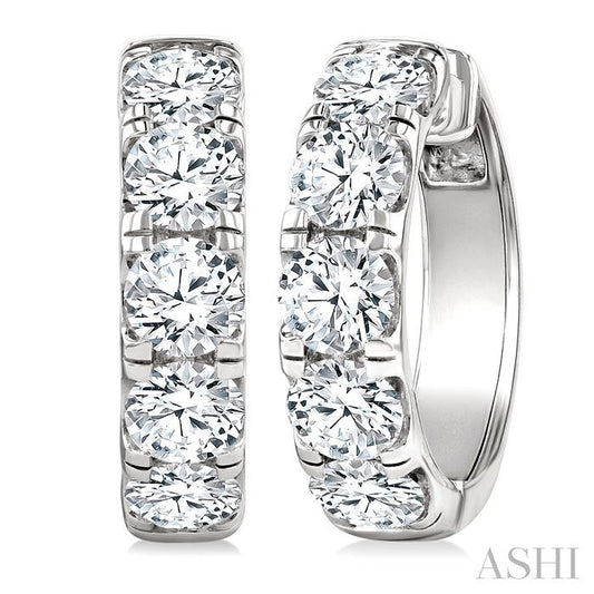 ASHI Round Shape Diamond Hoop Earrings 68210PPFGERWG-5.0