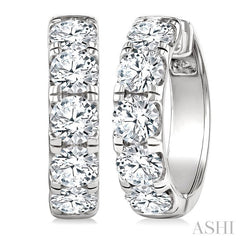 ASHI Round Shape Diamond Hoop Earrings 68210PPFGERWG-5.0