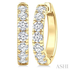 ASHI Round Shape Diamond Hoop Earrings 68210PPFGERYG-2.0
