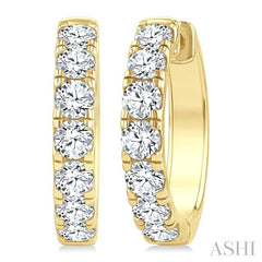 ASHI Round Shape Diamond Hoop Earrings 68210PPFGERYG-2.5