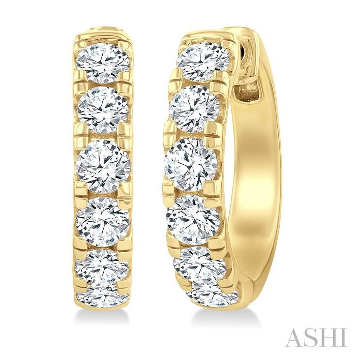 ASHI Round Shape Diamond Hoop Earrings 68210PPFGERYG-3.0
