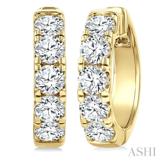 ASHI Round Shape Diamond Hoop Earrings 68210PPFGERYG-4.0