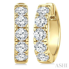 ASHI Round Shape Diamond Hoop Earrings 68210PPFGERYG-4.0