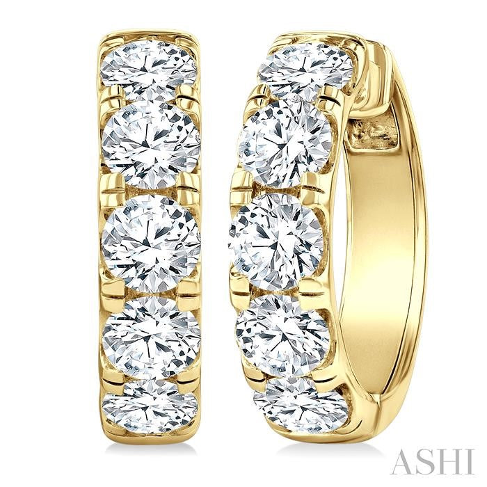 ASHI Round Shape Diamond Hoop Earrings 68210PPFGERYG-5.0