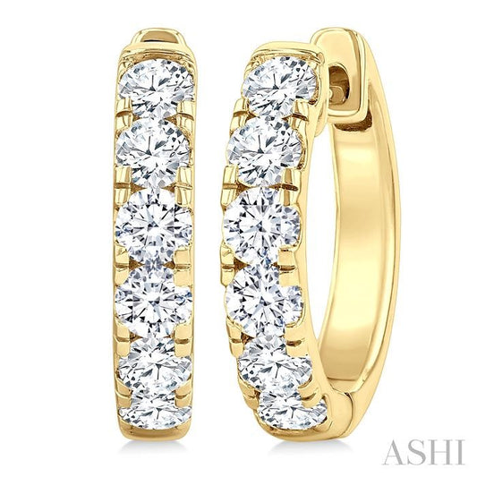 ASHI Round Shape Diamond Hoop Earrings 68211PPFGERYG