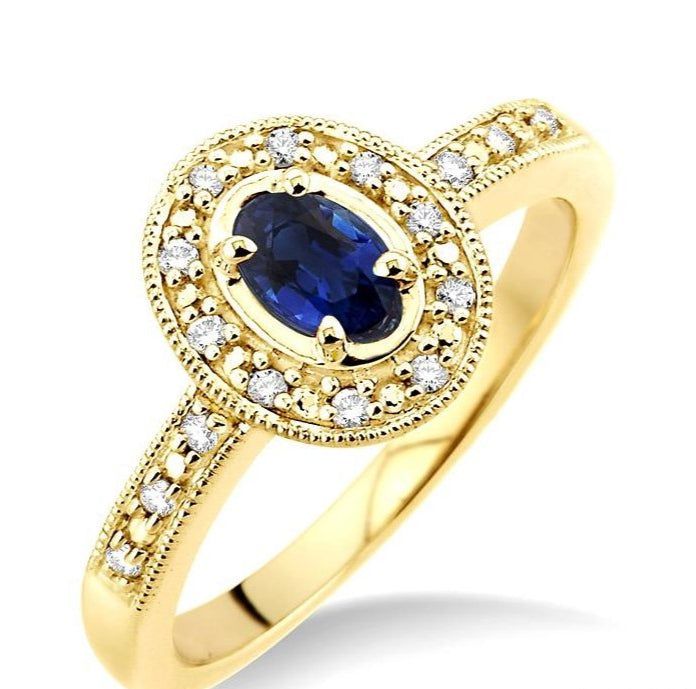 Parkplace Jewelers Oval Shape Gemstone & Halo Diamond Ring 42498PPTSSPYG